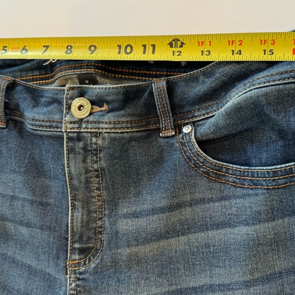 INC Denim Skinny Leg Curvy Fit Jeans Women's Sz.12 Blue 5-Pocket - Picture 10 of 11
